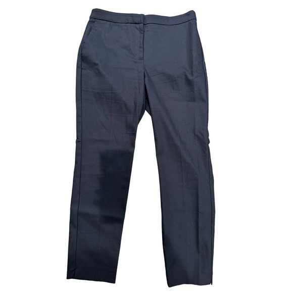 Zara Women's Navy Cotton Blend Dress Pants Size Large Elastic Waist - Picture 1 of 6